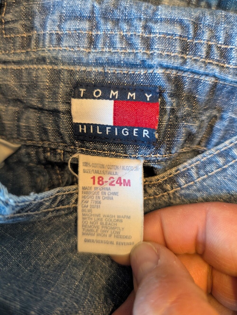 Vintage Tommy Hilfiger Denim Overalls Toddler Size 18-24 Months - Picture 3 of 8
